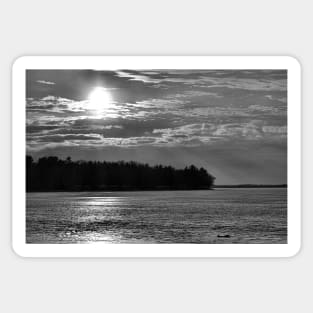 Monochromatic Winter Sunset Sticker